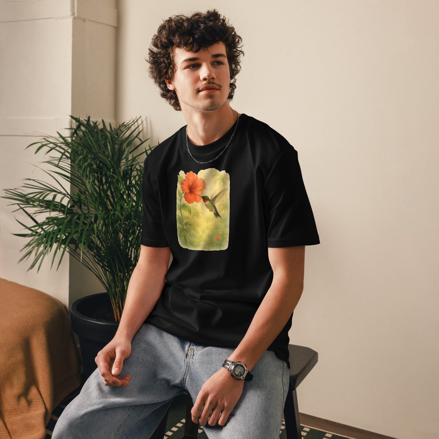 Hummingbird at Hibiscus T-shirt - SignArm