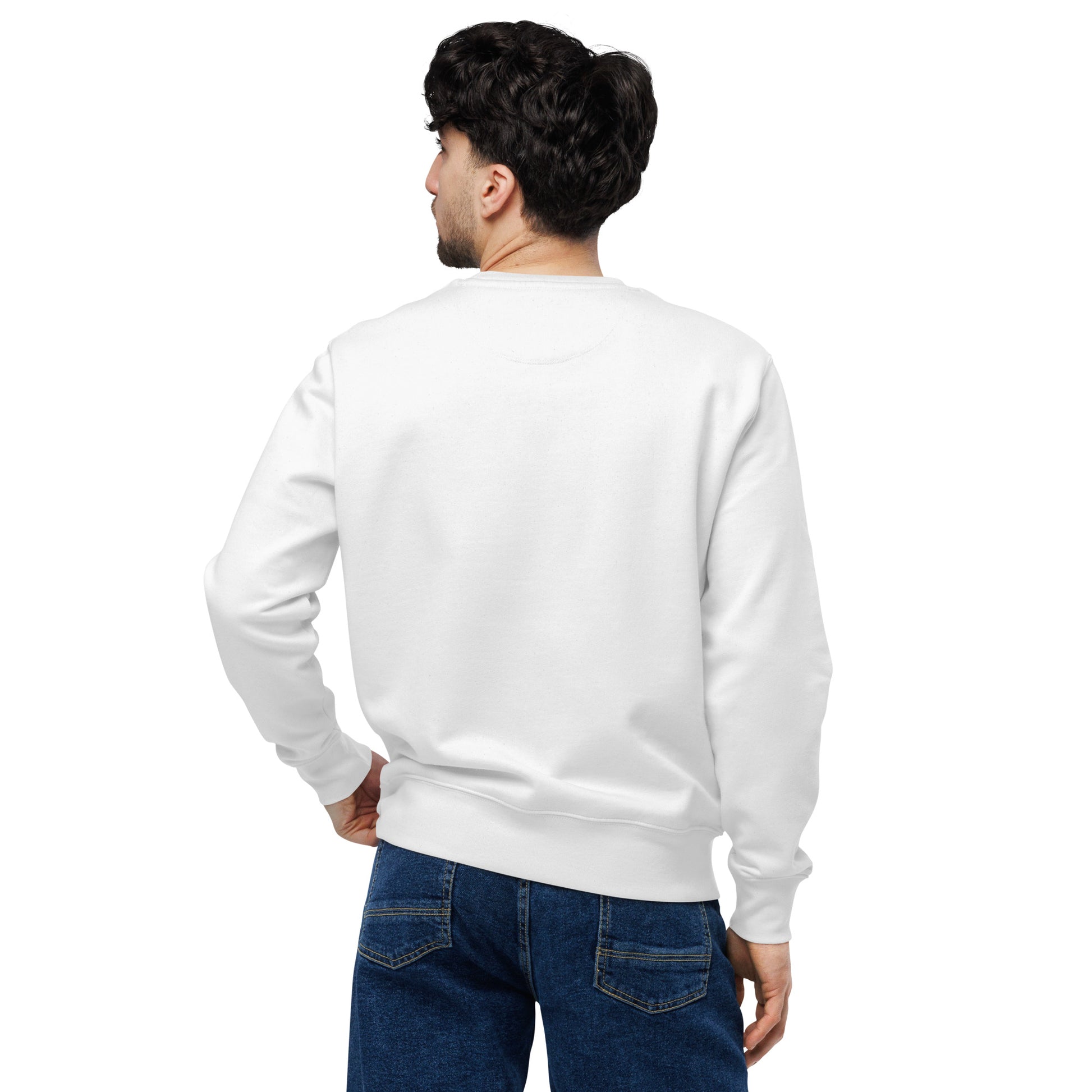 Plain White Organic Cotton Embroidered Sweatshirt - SignArm