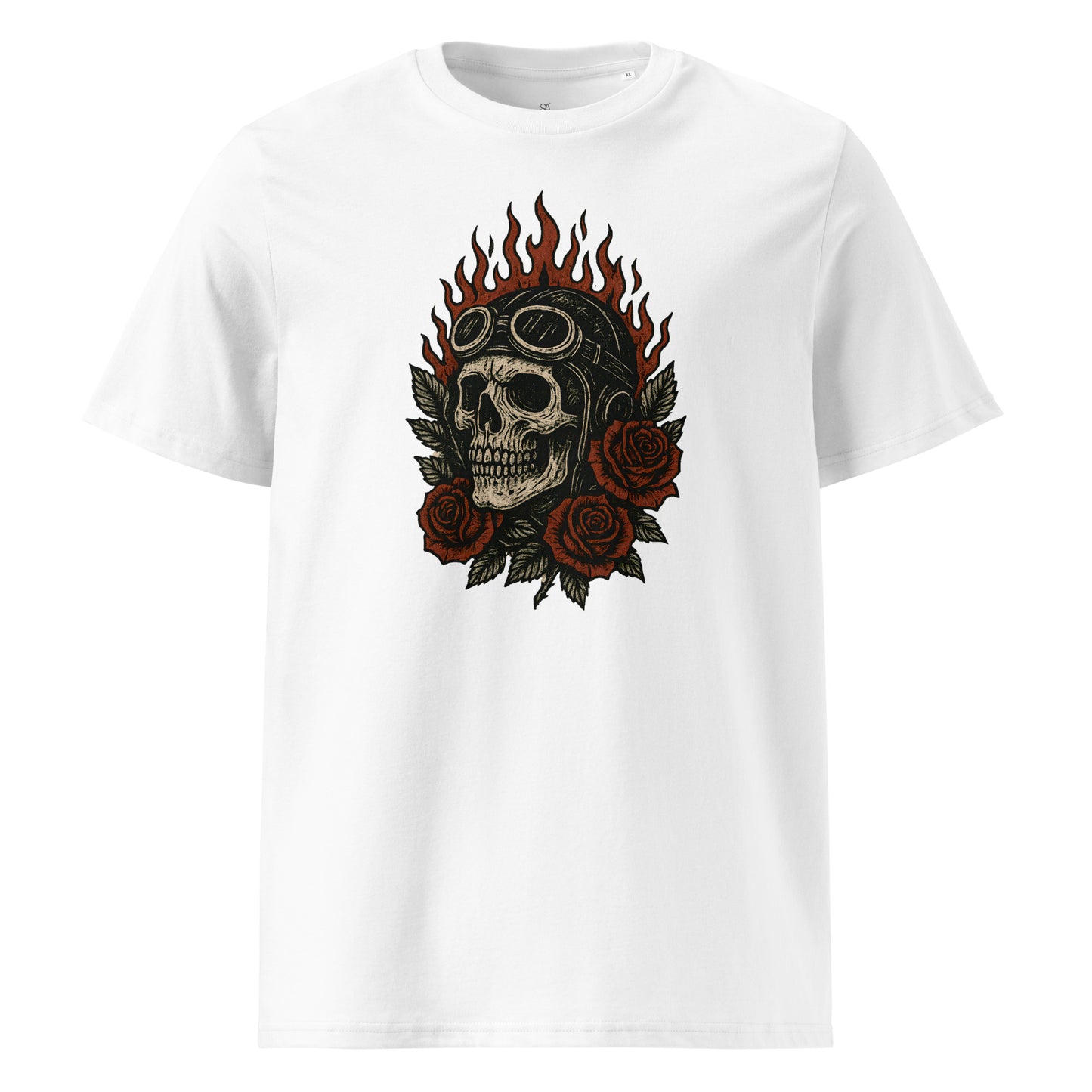 Flaming Skull with Roses Tee - SignArm