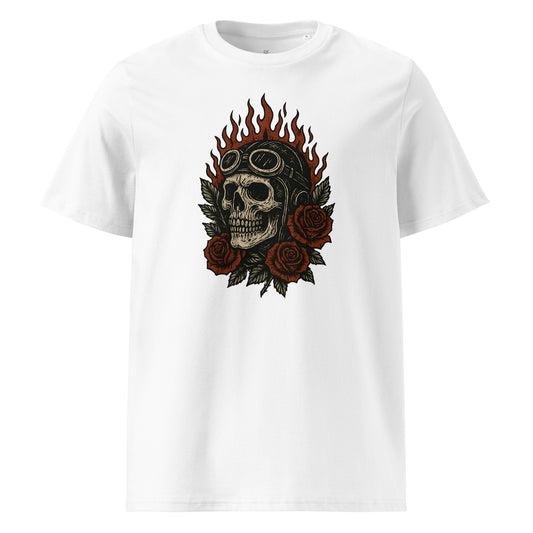 Flaming Skull with Roses Tee - SignArm