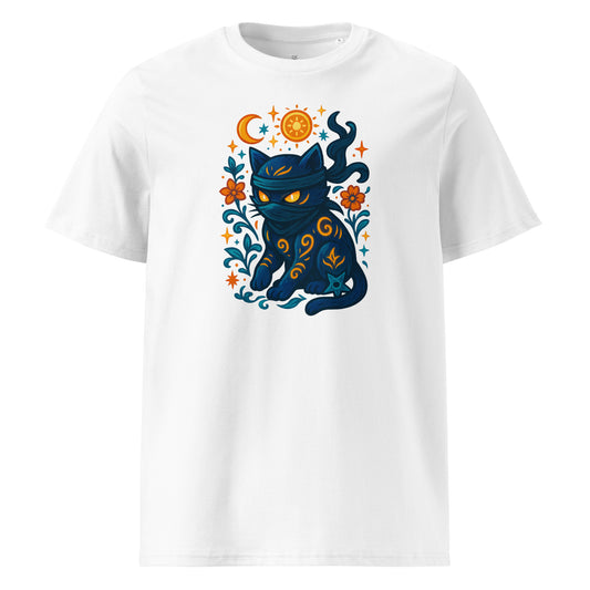Mystical Ninja Cat with Floral Patterns Tee - SignArm